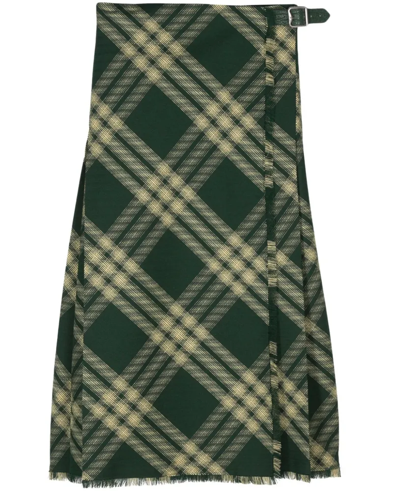 Burberry Wollrock mit Faltendetail - Grün Grün