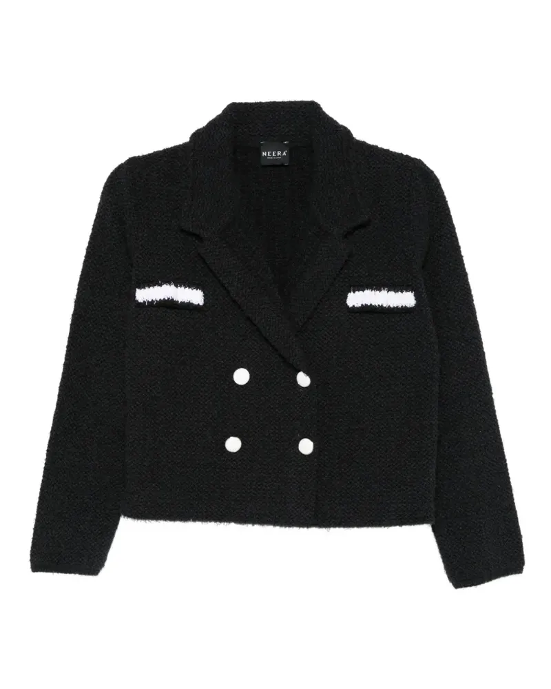 NEERA Doppelreihige Cropped-Jacke - Schwarz Schwarz