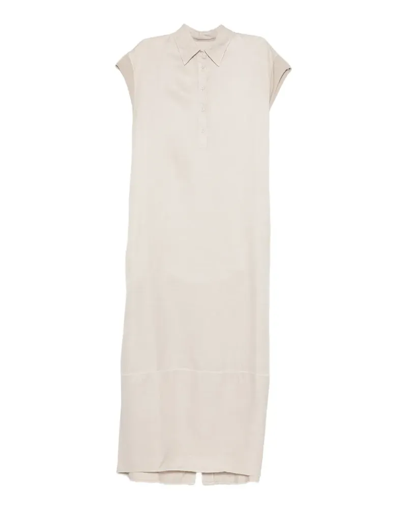 European Culture short-sleeve button dress - Nude Nude