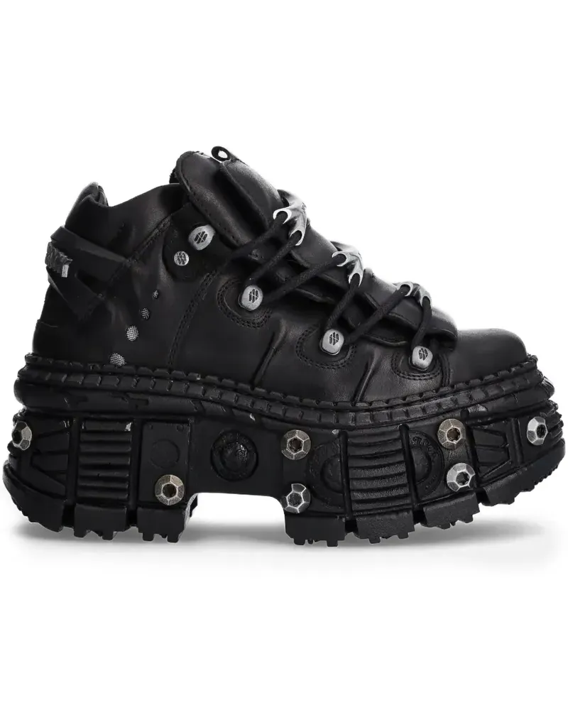 New Rock Sneakers mit Nieten - Schwarz Schwarz