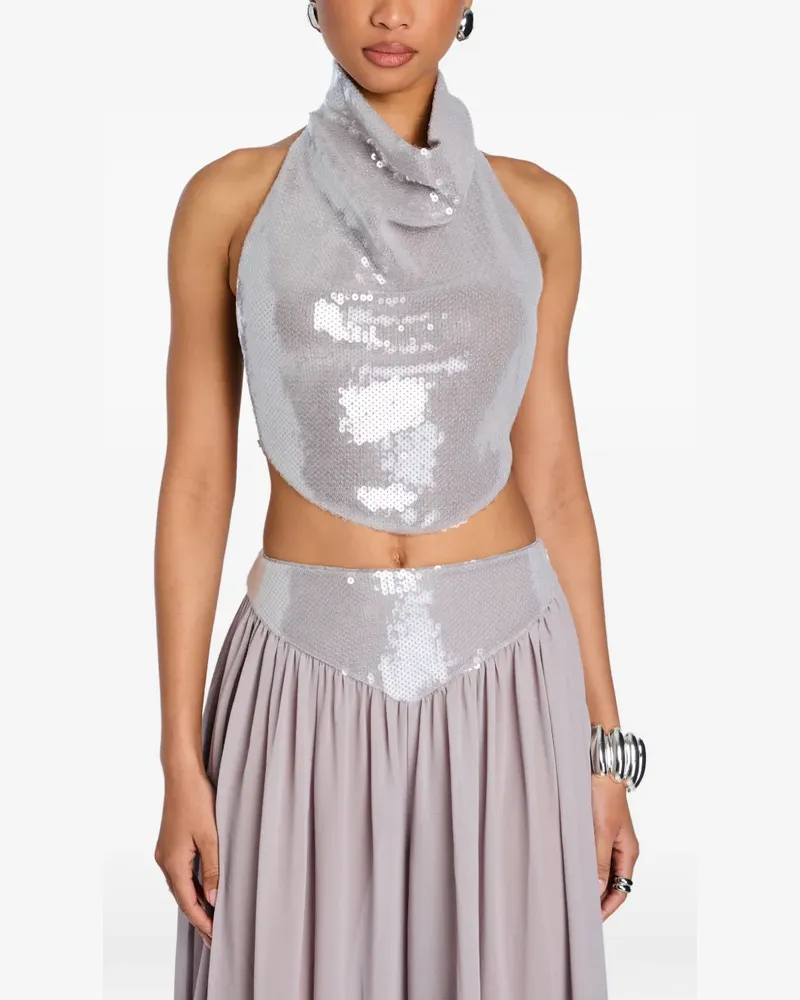Retrofête Pyna sequin-embellished top - Grau Grau