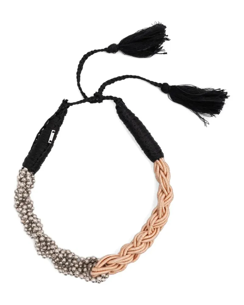 ALYSI braided bead necklace - Silber Silber