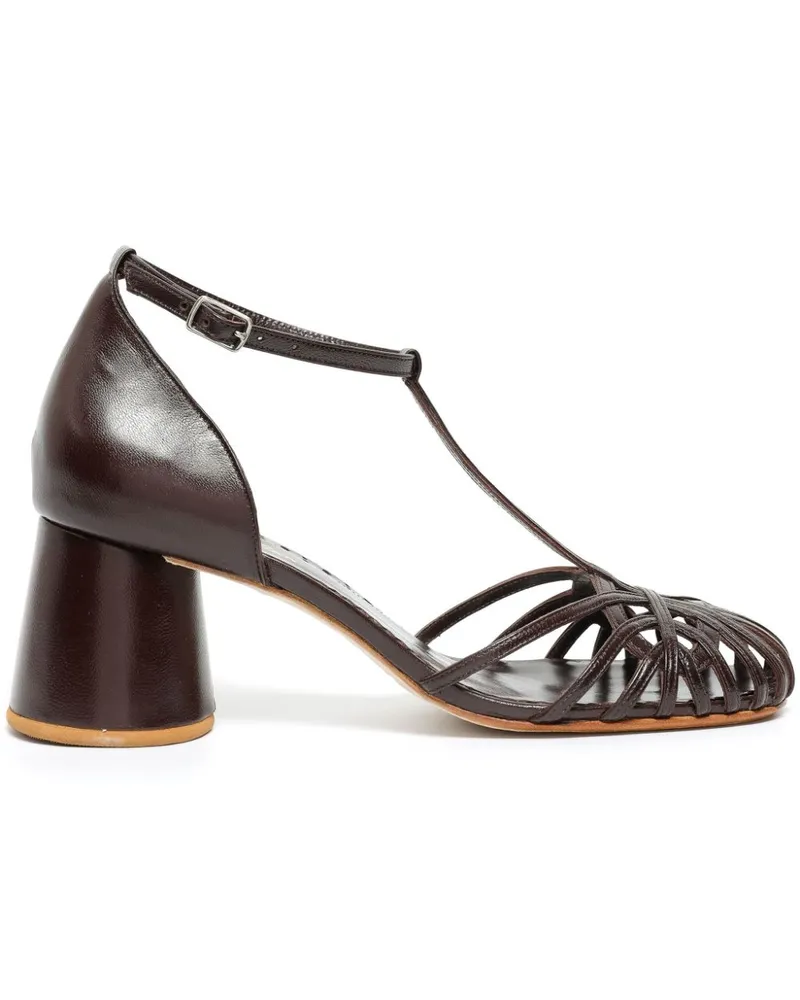 Sarah Chofakian Eugenie Pumps aus Leder 65mm - Braun Braun