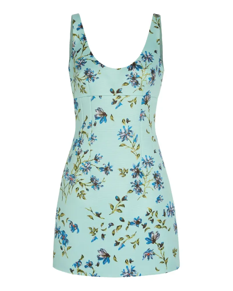 EMILIA WICKSTEAD floral-print sleeveless mini dress - Blau Blau
