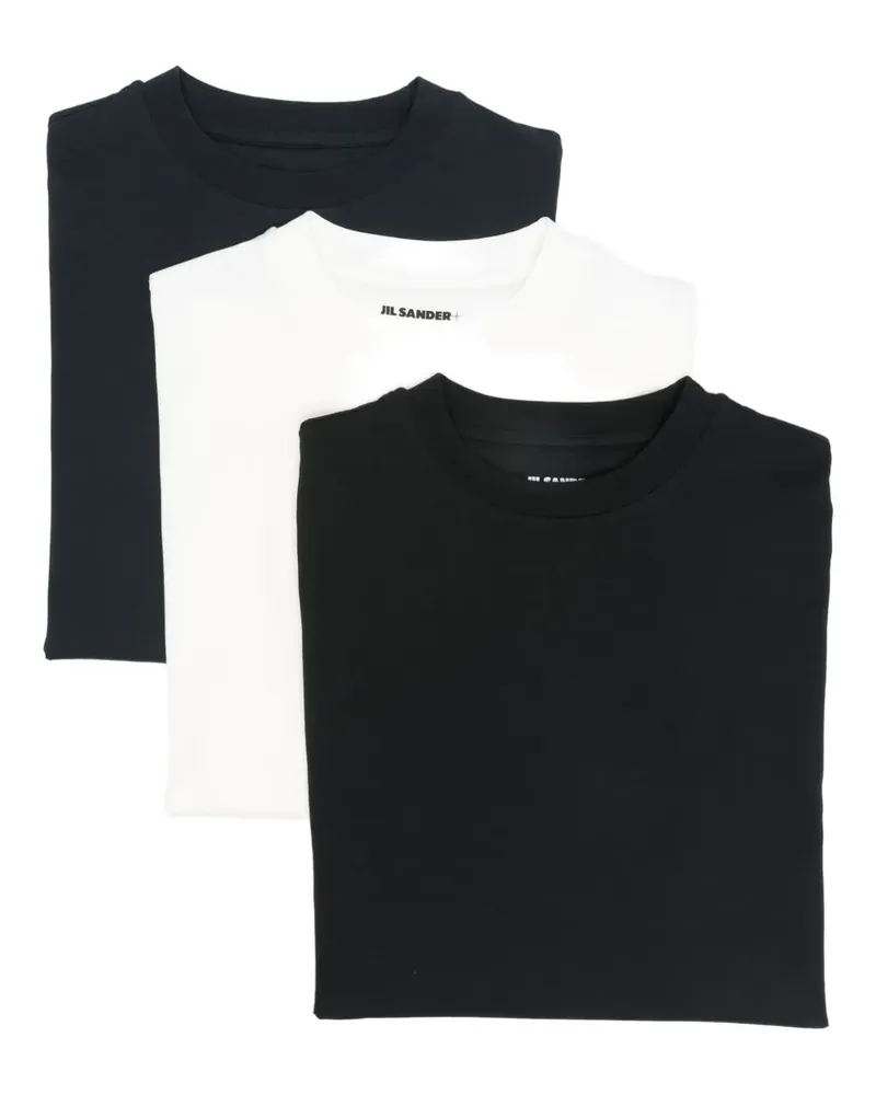 Jil Sander T-Shirt mit rundem Ausschnitt (3er-Set) - Schwarz Schwarz