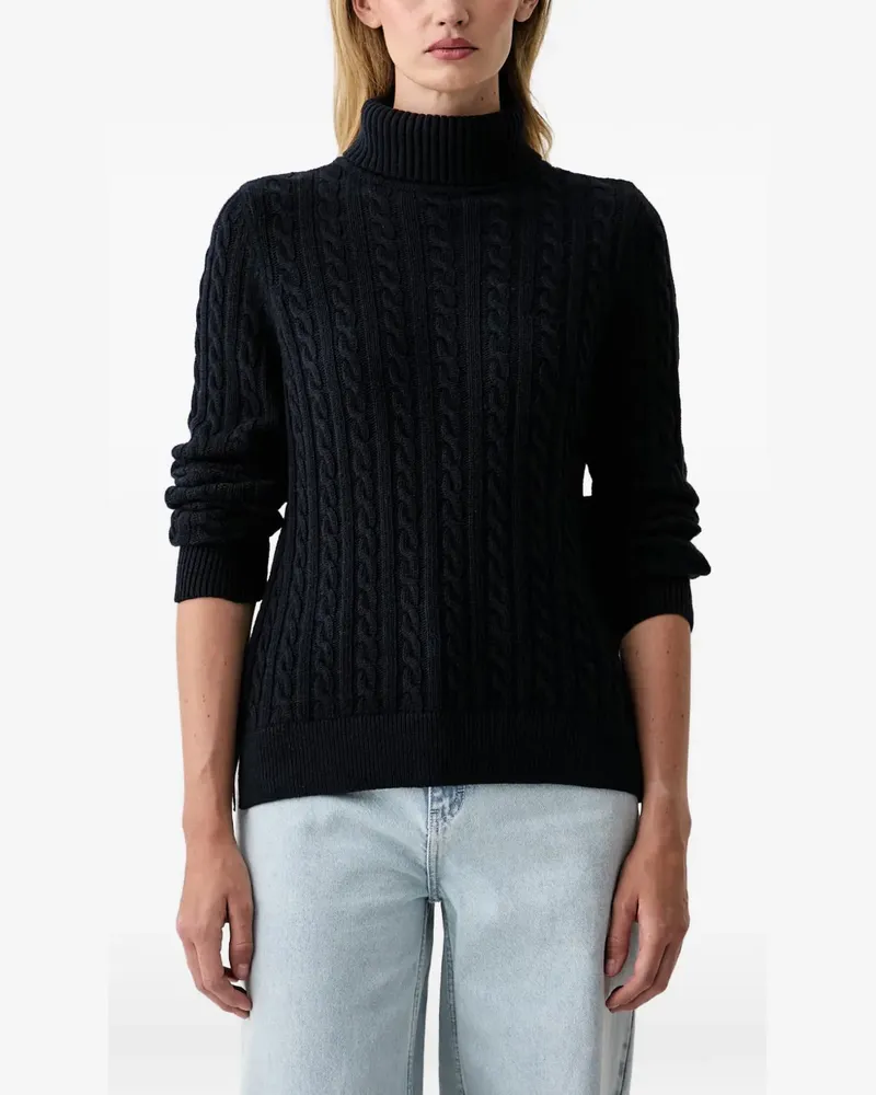 Barbour Ambleside Rollkragenpullover mit Zopfmuster - Blau Blau