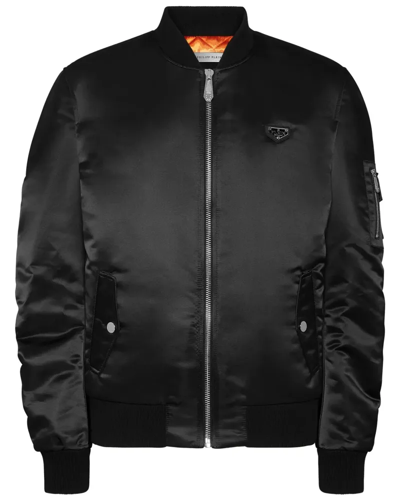 Philipp Plein Top Gun Bomberjacke - Schwarz Schwarz