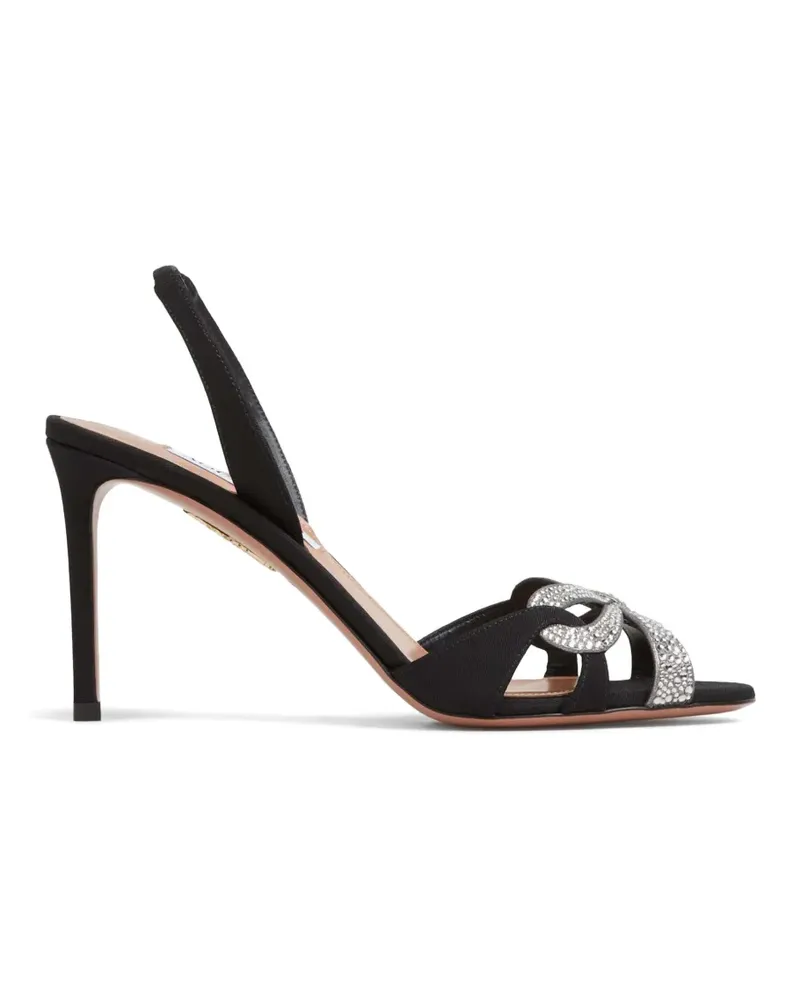 Aquazzura crystal-embellished slingback pumps - Schwarz Schwarz