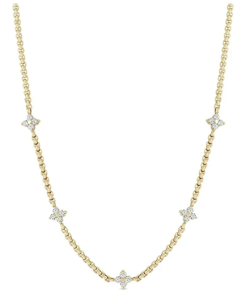 ZOË CHICCO 14kt Station Box Gelbgoldhalskette Gold