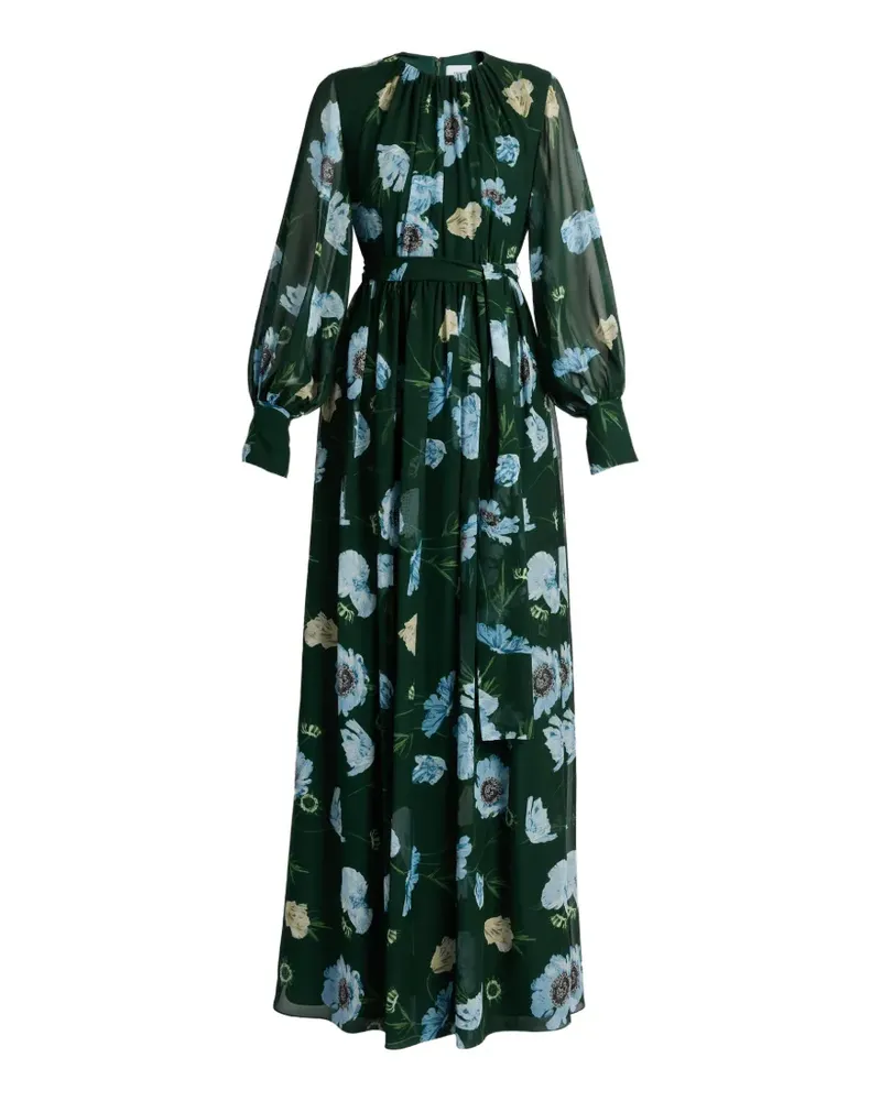 Erdem Maxikleid aus Seide mit Blumenprint - Grün Grün