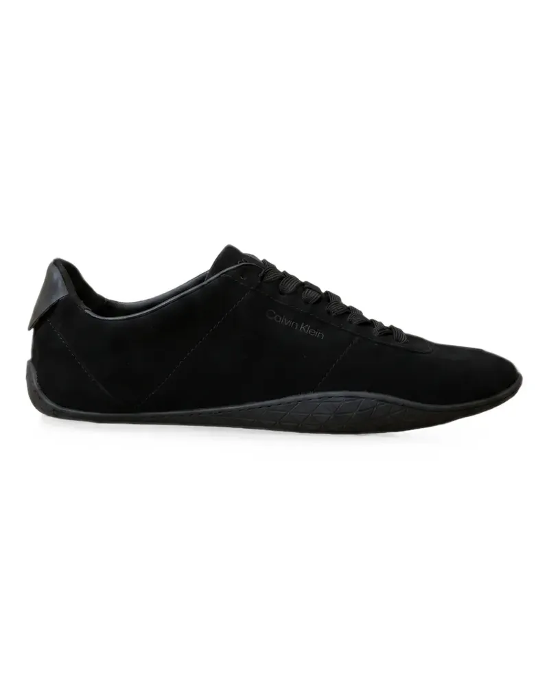 Calvin Klein calf suede logo-print sneakers - Schwarz Schwarz