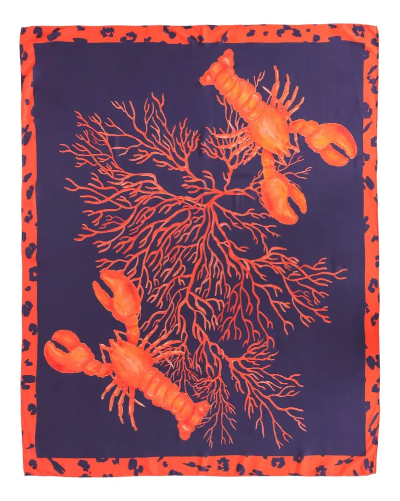 BRIGITTE lobster-print pareo - Blau Blau