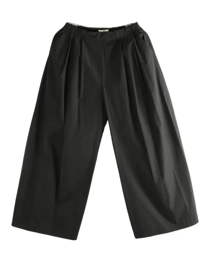 AMOMENTO pleated wide-leg trousers - Schwarz Schwarz