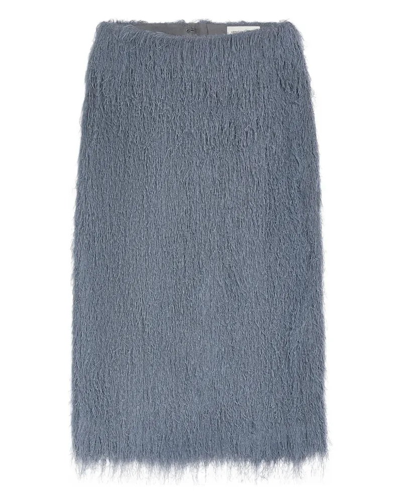 Dries van Noten Rock mit Fransen - Grau Grau