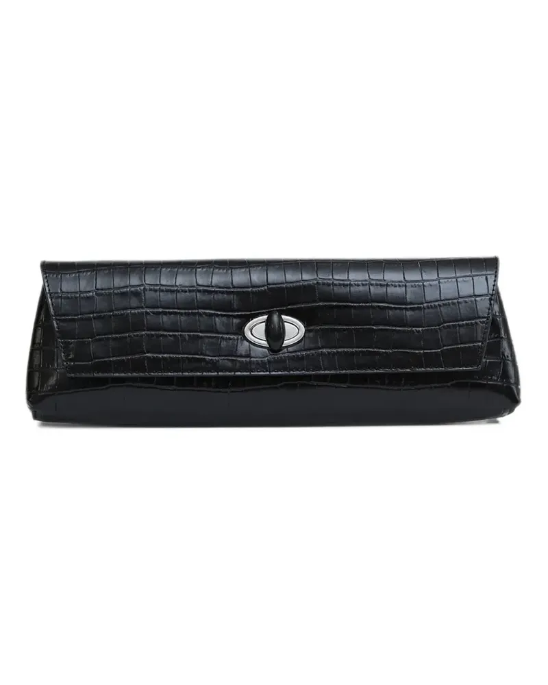 Christopher Esber Buki crocodile-effect leather clutch - Schwarz Schwarz