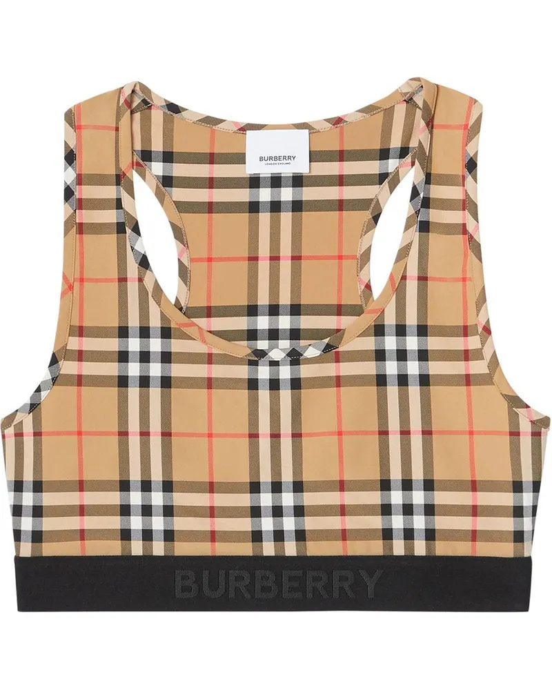 Burberry Sport-BH mit Vintage-Check - Braun Braun