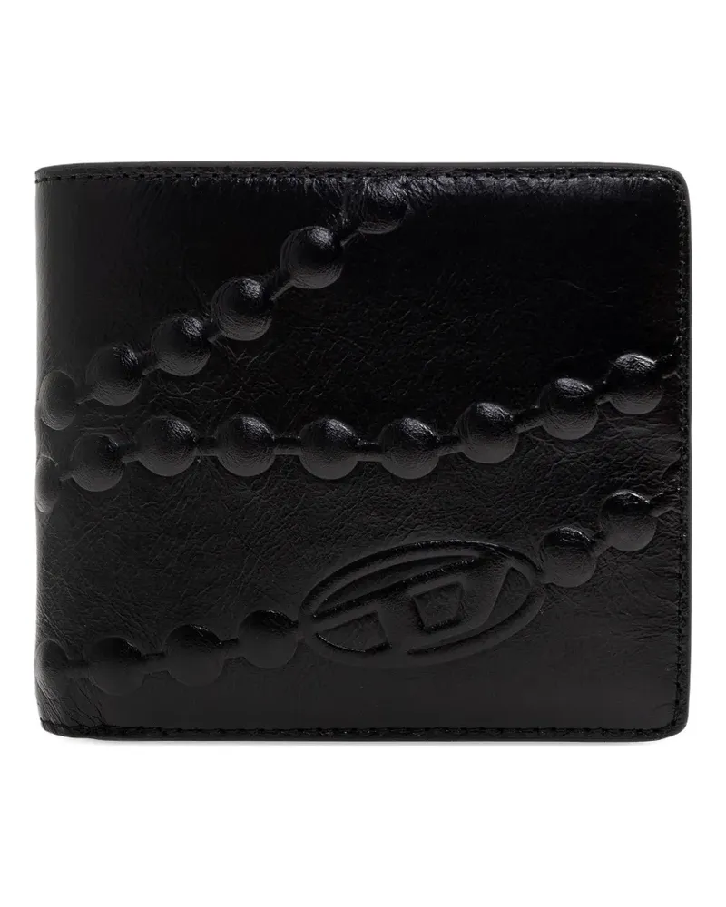 Diesel embossed bi-fold wallet - Schwarz Schwarz
