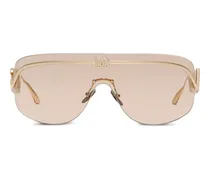 Pilotenbrille mit Logo-Schild - Gold