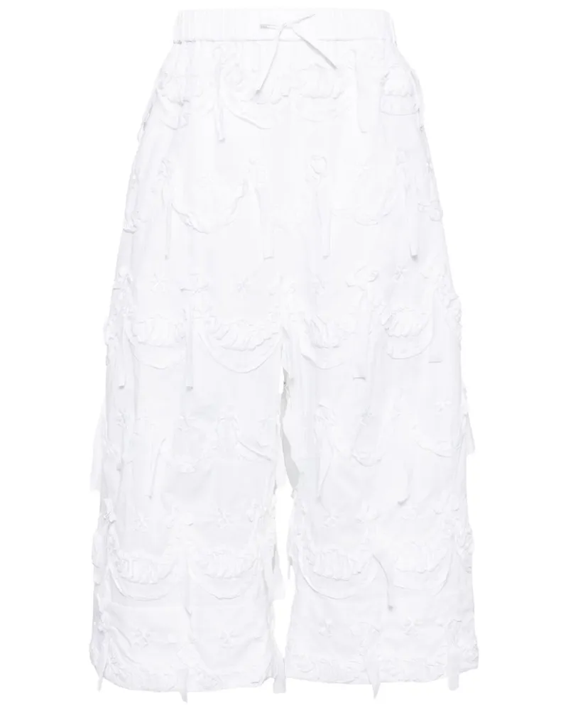 Simone Rocha Cropped-Hose aus Baumwoll-Popeline - Weiß Weiß