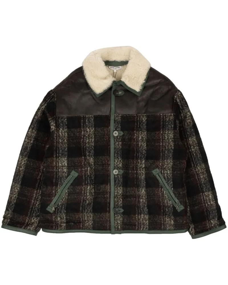 Opening Ceremony Karierte Jacke mit Shearling-Kragen - Grau Grau