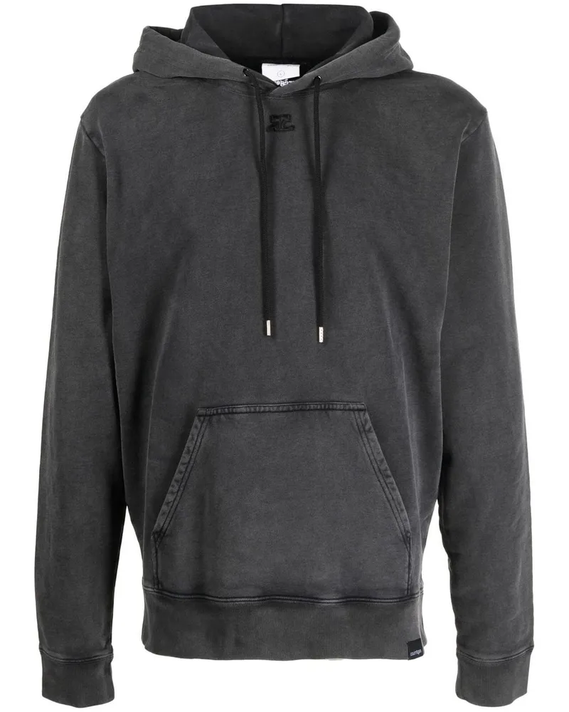 Courrèges Hoodie mit Logo-Stickerei - Grau Grau