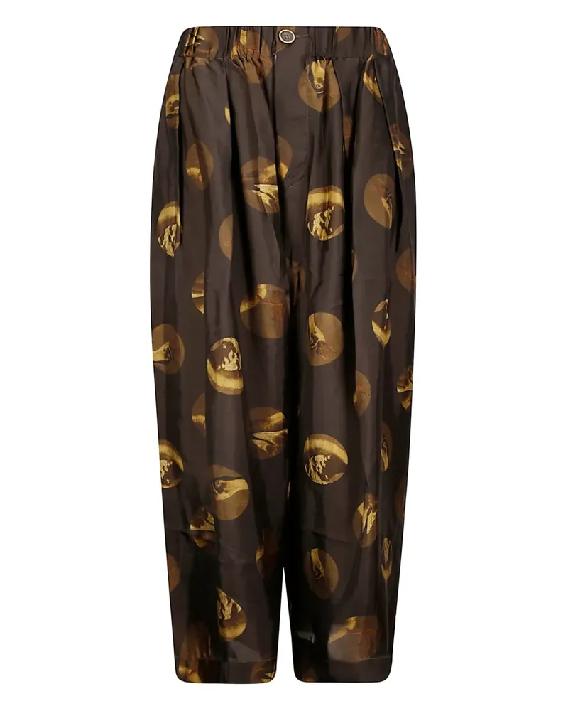 Uma Wang Hose mit Print - Braun Braun