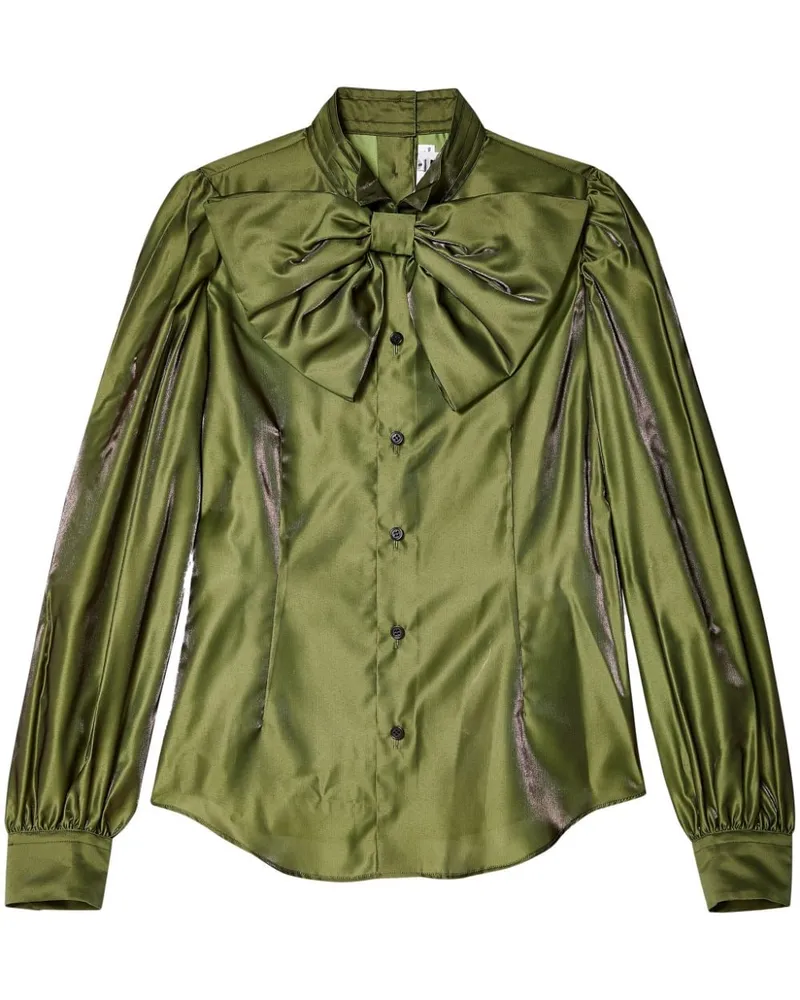 Noir Kei Ninomiya Bluse mit Schleife - Grün Grün