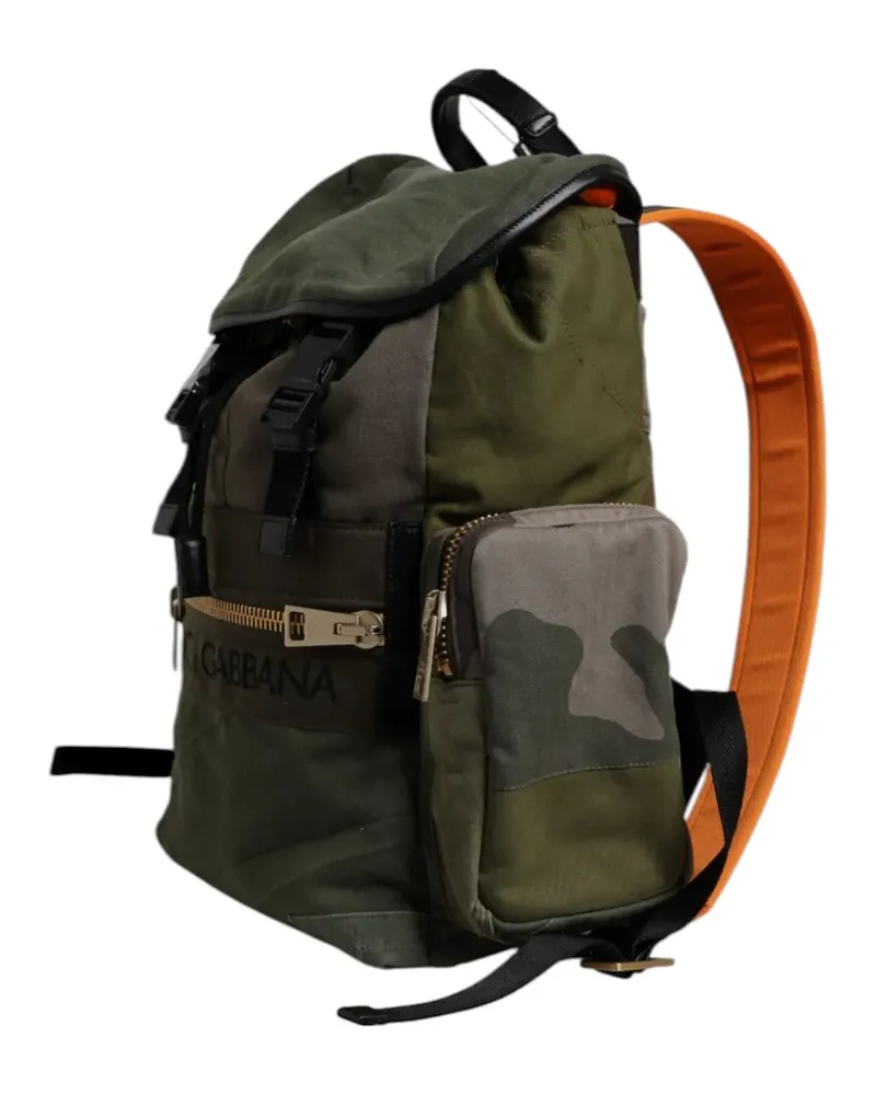 Dolce & Gabbana Patchwork-Rucksack mit Camouflage-Print - Grün Grün