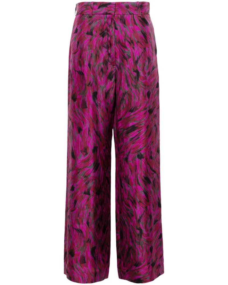 Lanvin Hose mit Pinselstrich-Print Rosa