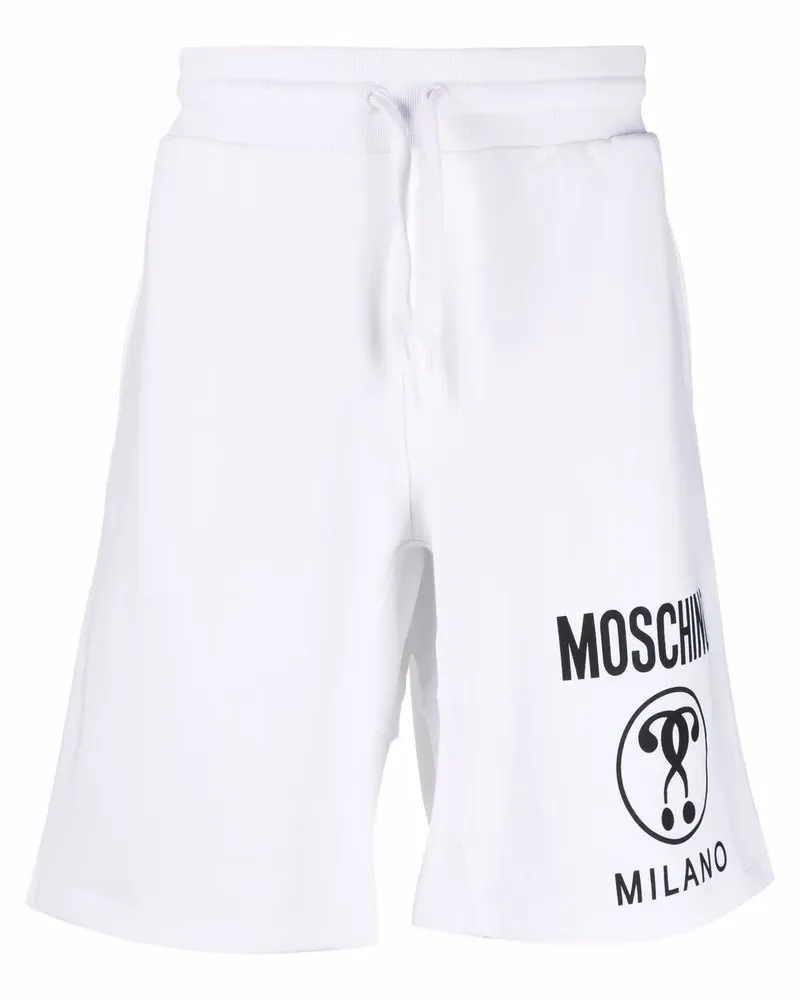 Moschino Joggingshorts mit Logo-Print - Weiß Weiß