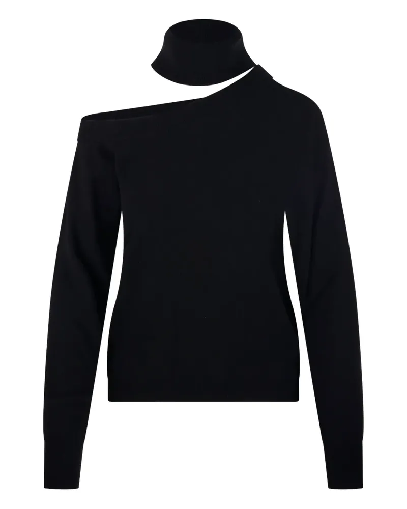 Federica Tosi One-Shoulder-Pullover mit Rollkragen - Schwarz Schwarz