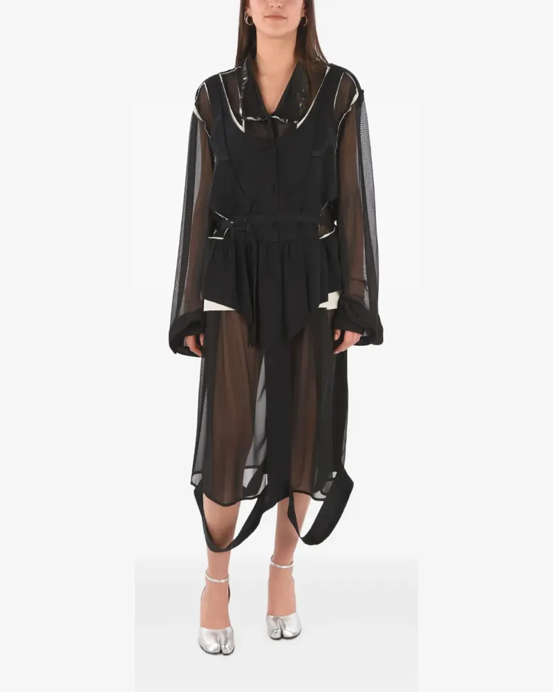 Maison Margiela Midikleid mit Cut-Outs - Schwarz Schwarz