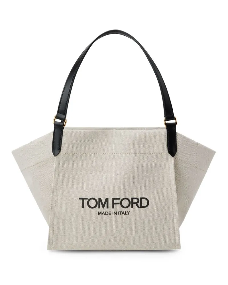 Tom Ford Mittelgroße Amalfi Handtasche aus Canvas - Nude Nude