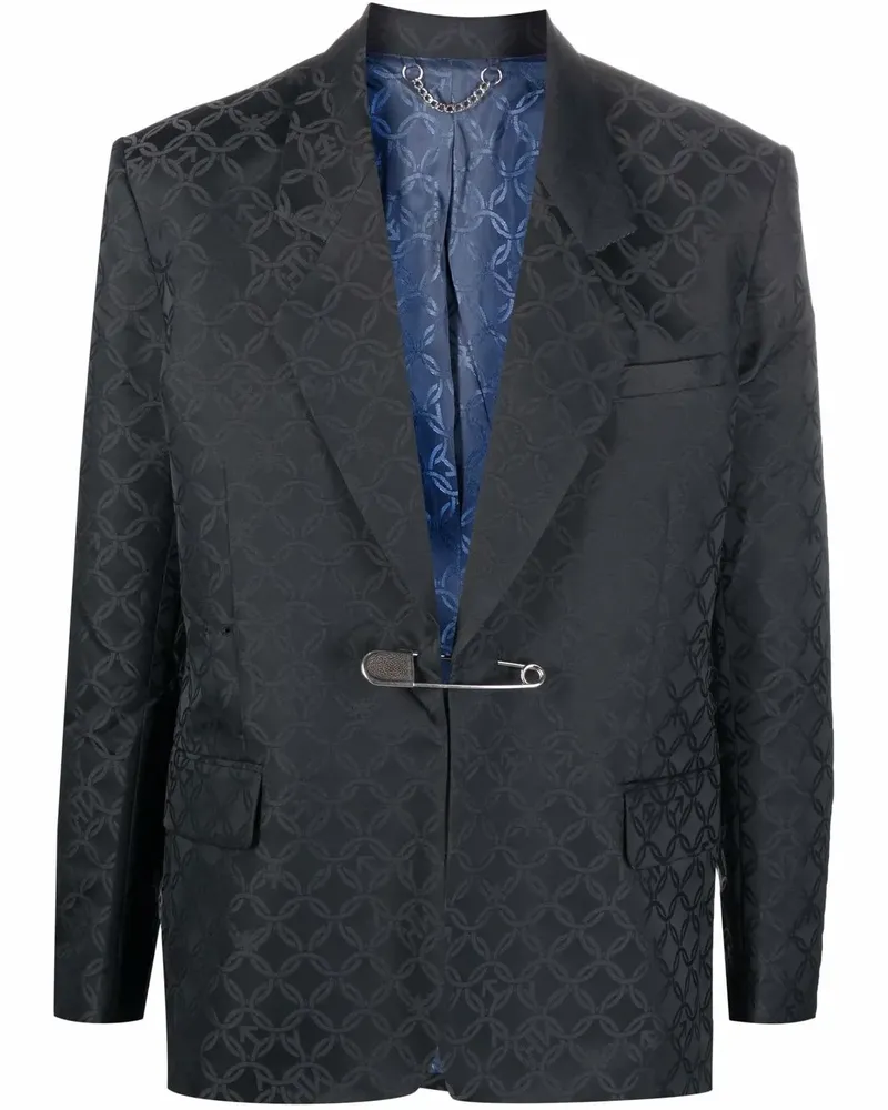 Charles Jeffrey Loverboy Jacquard-Sakko mit Sicherheitsnadel - Schwarz Schwarz