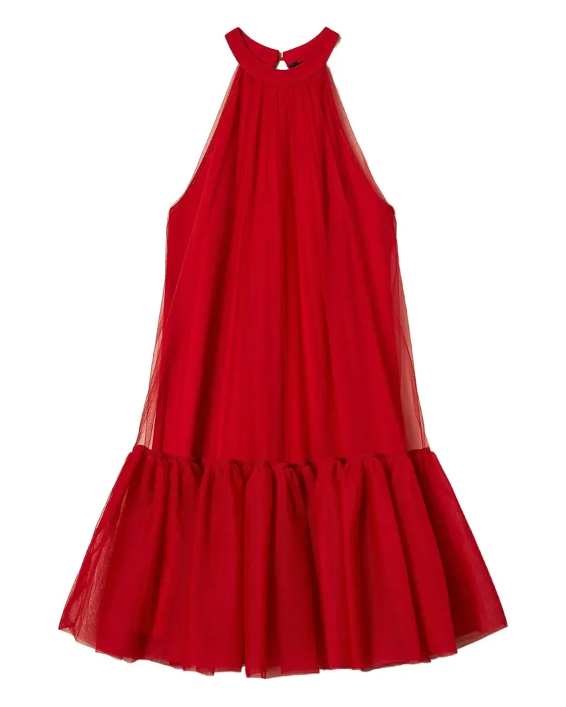 Twin-Set Neckholder-Kleid mit Rüschen - Rot Rot