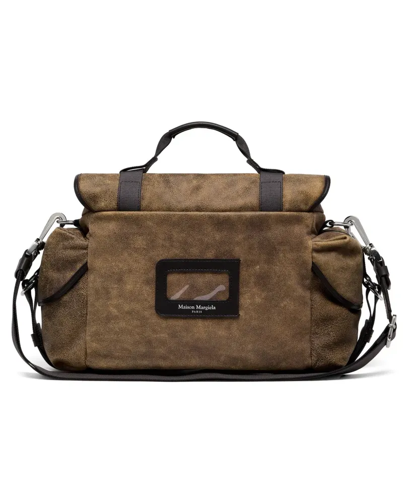 Maison Margiela High Tech Tote Bag aus Rissleder - Braun Braun