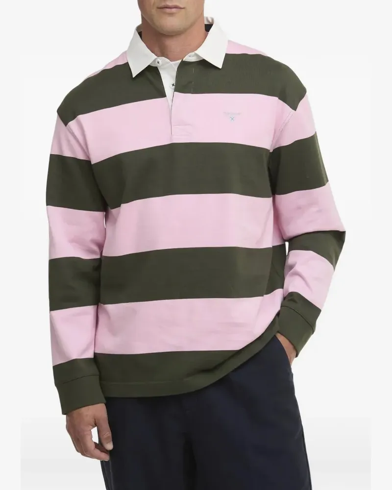 Barbour Gestreiftes Broome Rugby-Poloshirt - Grün Grün