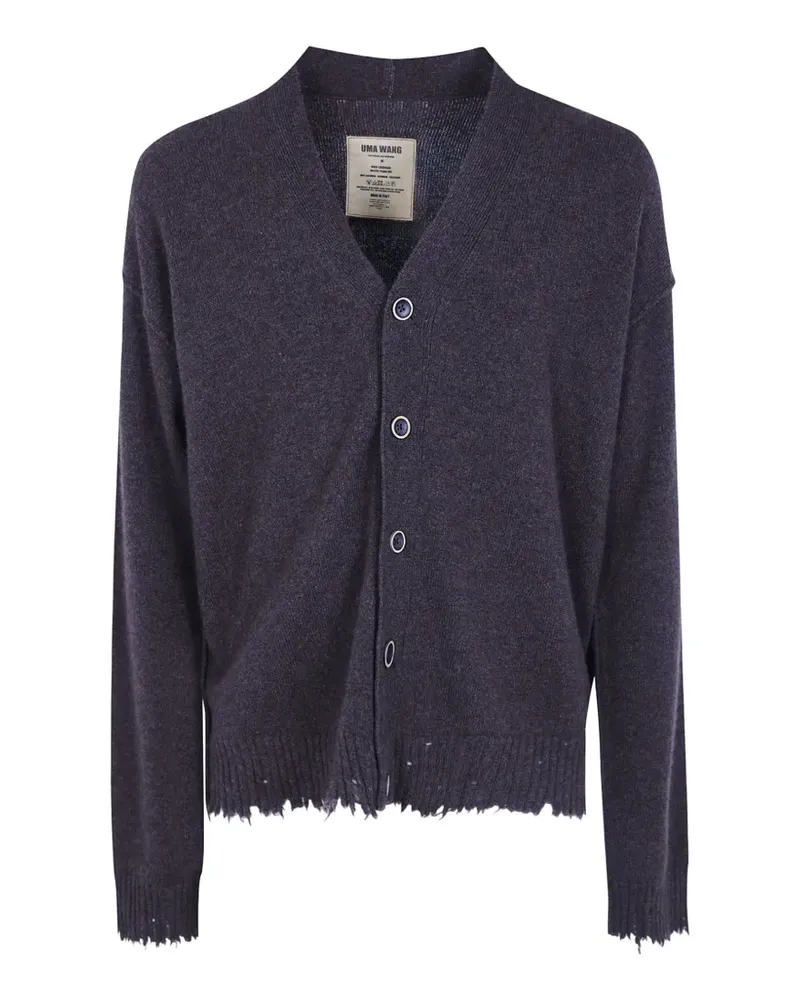 Uma Wang Kaschmircardigan im Distressed-Look - Violett Violett