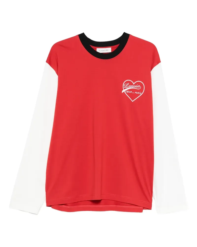 Lanvin Langarmshirt mit Herz-Logo - Rot Rot
