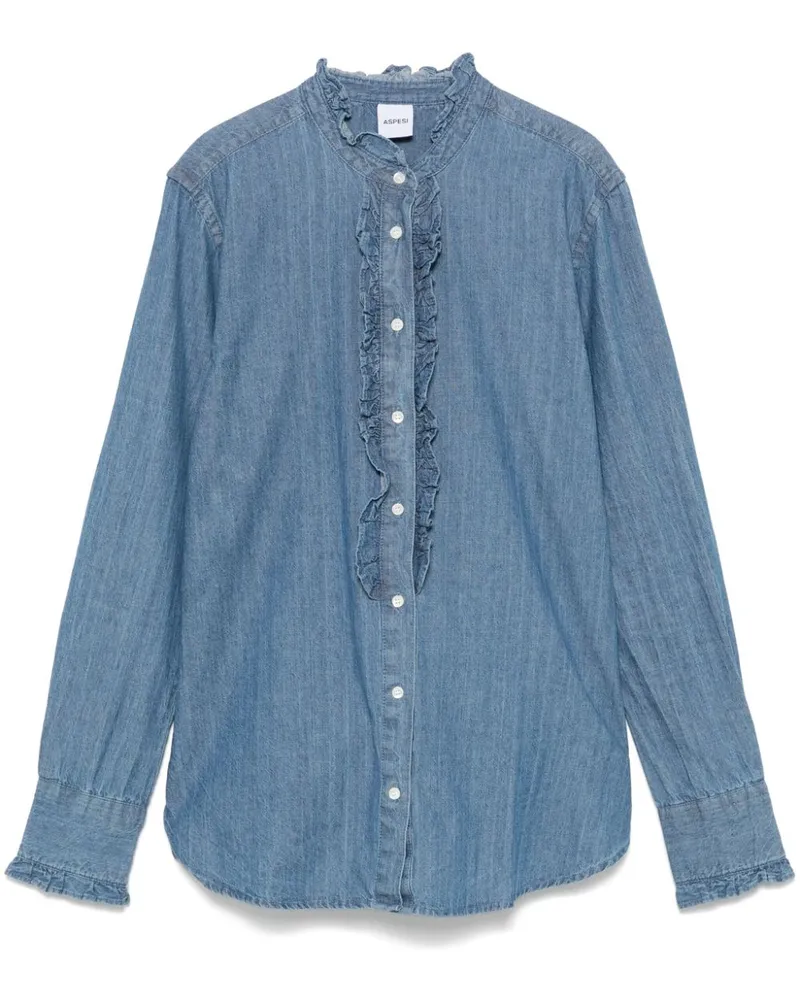 ASPESI Hemd mit Rüschen - Blau Blau