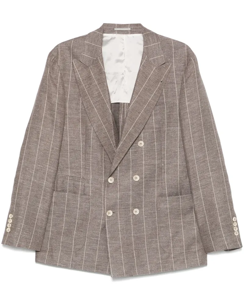Brunello Cucinelli Sakko mit Nadelstreifen - Braun Braun