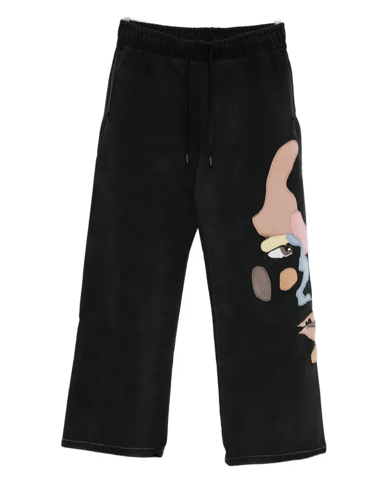 KidSuper motif-appliqué trousers - Schwarz Schwarz