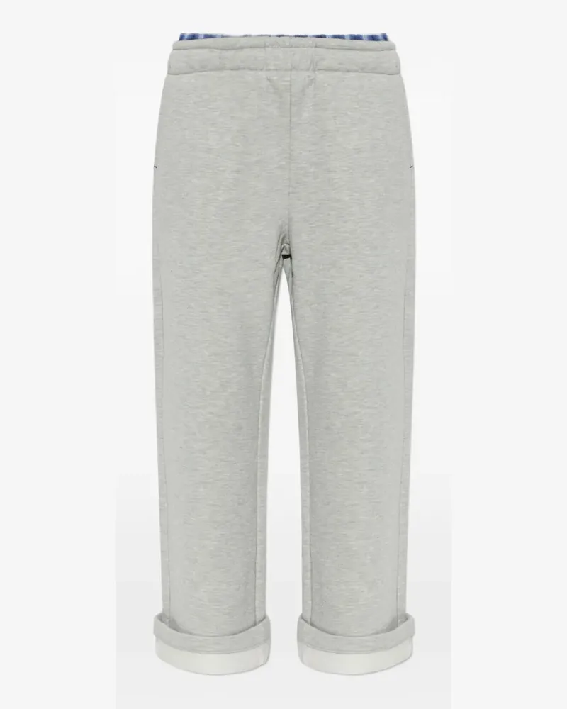 MUNTHE Nohlan check-waistband turn-up track pants - Grau Grau