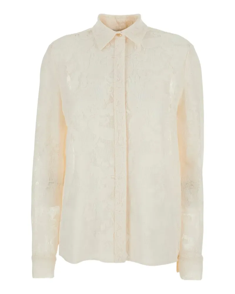PT TORINO lace buttoned shirt - Nude Nude