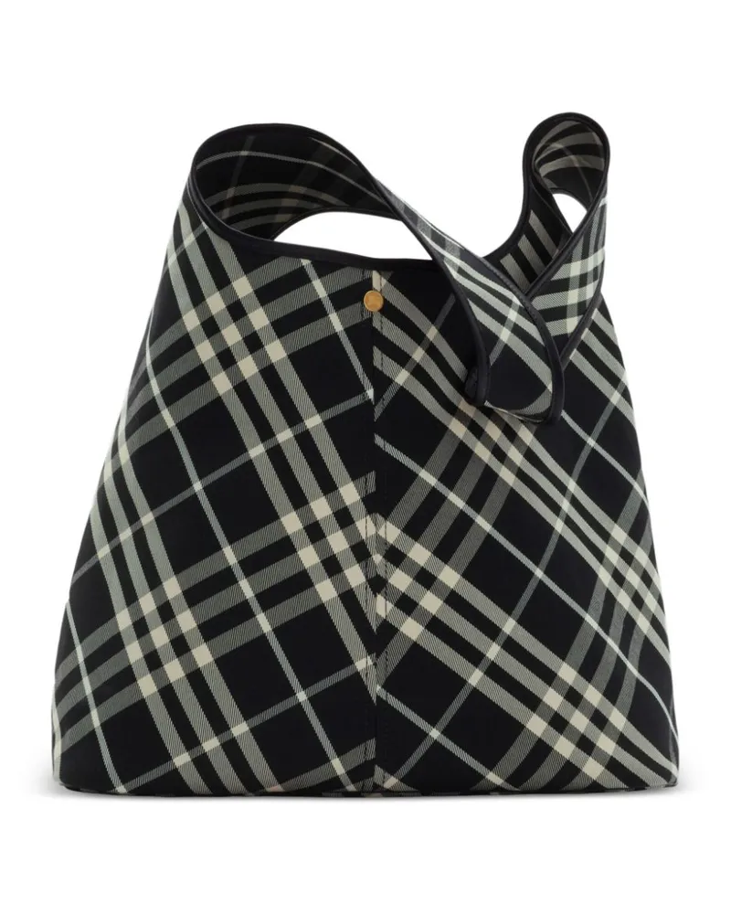 Burberry Große Schultertasche mit Karomuster - Schwarz Schwarz