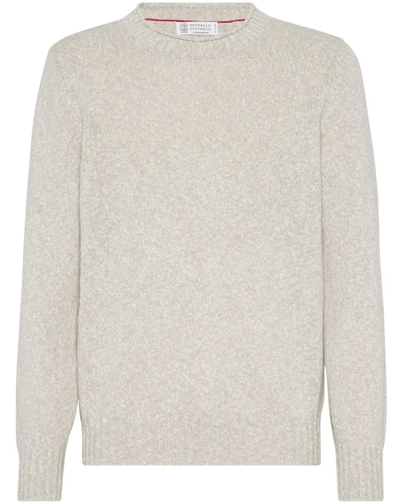 Brunello Cucinelli Melierter Pullover - Weiß Weiß