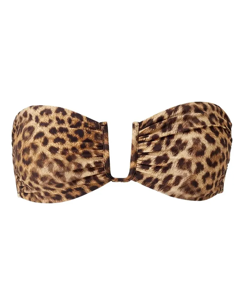 Melissa Odabash Gerafftes Bandeau-Bikinioberteil mit V-Schnitt - Nude Nude