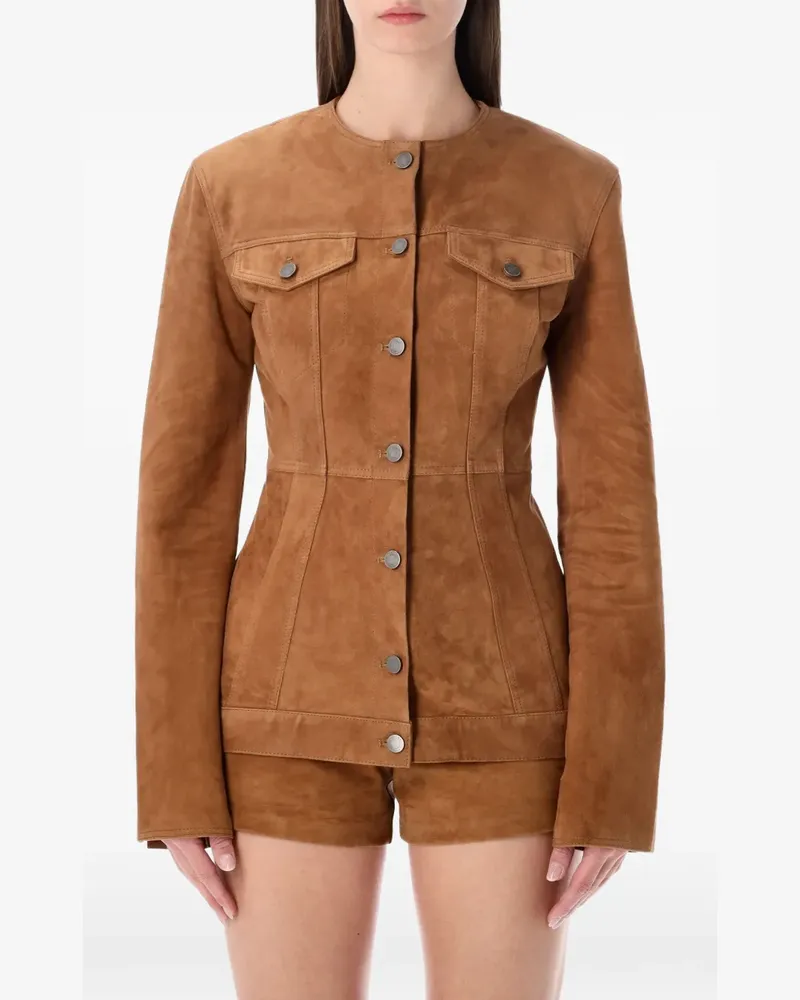 Haikure buttoned suede jacket - Braun Braun