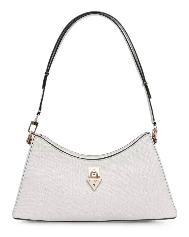 Guess Patsie Tote Bag mit Logo-Schild in Saffiano-Optik - Weiß Weiß