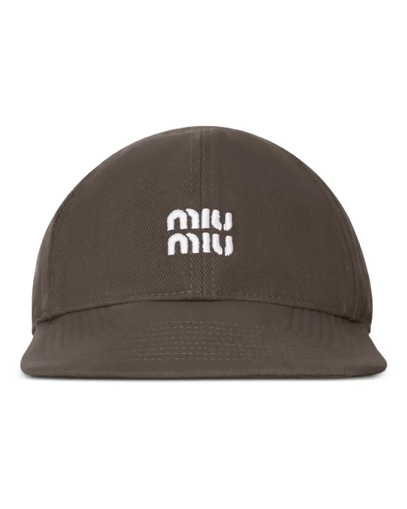 Miu Miu logo-embroidered drawstring baseball cap - Braun Braun